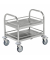 Edelstahlwagen KM60357-MINI, 2 Böden C2, 18/0, 375x530x550mm (BxLxH), bis 80kg belastbar, 4 Lenkrollen, 2 davon mit Bremse, ros