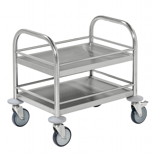 7350074808174 - Edelstahlwagen KM60357-MINI 2 Böden C2 18 0 375x530x550mm (BxLxH) bis 80kg belastbar 4 Lenkrollen 2 davon mit Bremse ros 7350074808174 - Edelstahlwagen KM60357-MINI 2 Böden C2 18 0 375x530x550mm (BxLxH) bis 80kg belastbar 4 Lenkrollen 2 davon mit Bremse ros