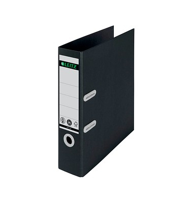 Ordner Recycle 1018-00-95, A4 80mm breit Karton vollfarbig schwarz