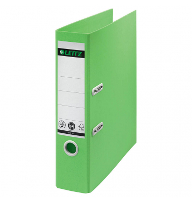 Ordner Recycle 1018-00-55, A4 80mm breit Karton vollfarbig grün