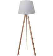 Unilux TOOKA LED Standl. weiß-bambu mit Bambus-Gestell und Textilschirm