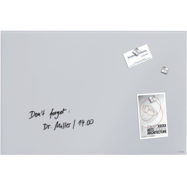 4004360794759 - GL516 Glas Magnettafel Artverum 60x40 hellgrau Magnetboard BoardTafel Memo GL516-A - Sigel
