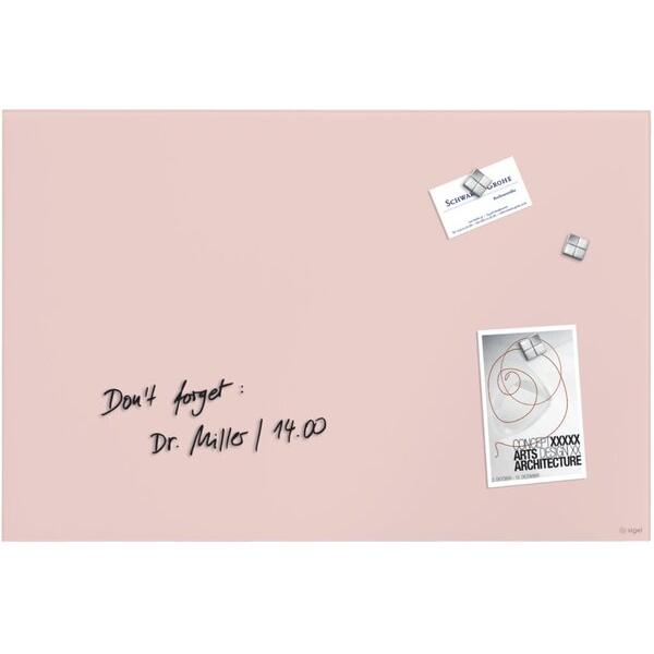 4004360794810 - GL514 Glas Magnettafel Artverum 60x40 rosé Magnetboard Board Tafel Memo GL514-A - Sigel