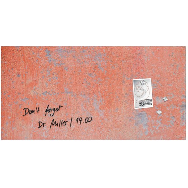 4004360795701 - GL289 Glas Magnettafel Artverum Red Wall 91x46 koralle Magnetboard Tafel GL289-A - Sigel