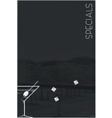 Glas-Magnettafel Artverum,schwarz/weiß Design "Cocktail"