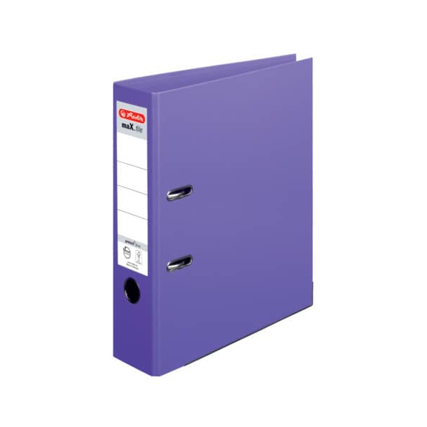 10 Stück Herlitz Ordner maX.file protect plus 10834414, A4 80mm breit PP vollfarbig violett 4008110308265 Herlitz
