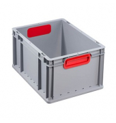 Aufbewahrungsbox ProfiPlus 456710, 20,8 Liter, für A4, außen 400x300x220mm, Kunststoff grau/rot