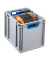 Aufbewahrungsbox ProfiPlus 456735, 33,4 Liter, für A4, außen 400x300x320mm, Kunststoff grau/blau