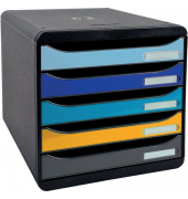 Schubladenbox Bee Blue, 5 Fächer, mehrfarbig, für A4+, offene