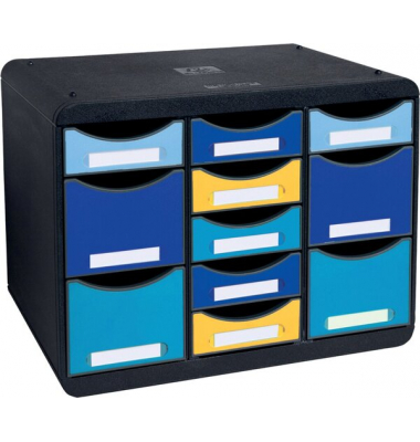 Schubladenbox Bee Blue Multi Box, 11 Fächer, mehrfarbig, 7 kleine Schub-