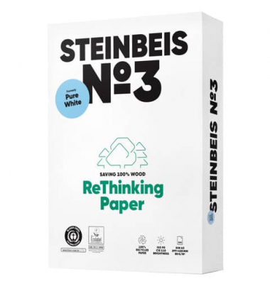 Recyclingpapier No. 3 (ehem.: Pure White) K1606666080B A3 80g weiß 90er Weiße  