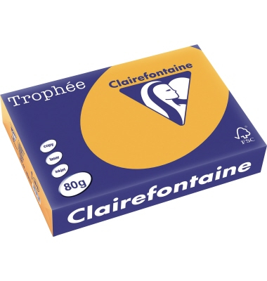 Kopierpapier Trophee 1878PC clementine pastell A4 80g