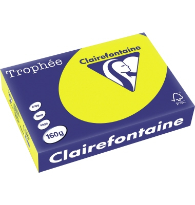 Kopierpapier Trophee 1029C A4 160g kanariengelb intensiv 