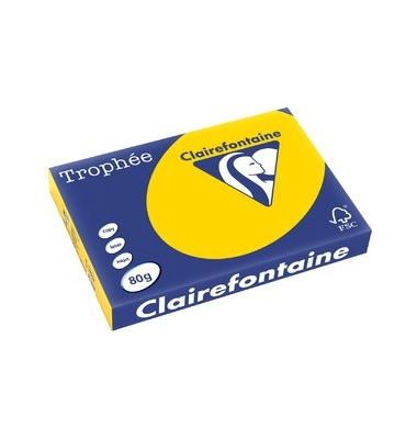 Kopierpapier Trophee 1255C goldgelb pastell A3 80g 
