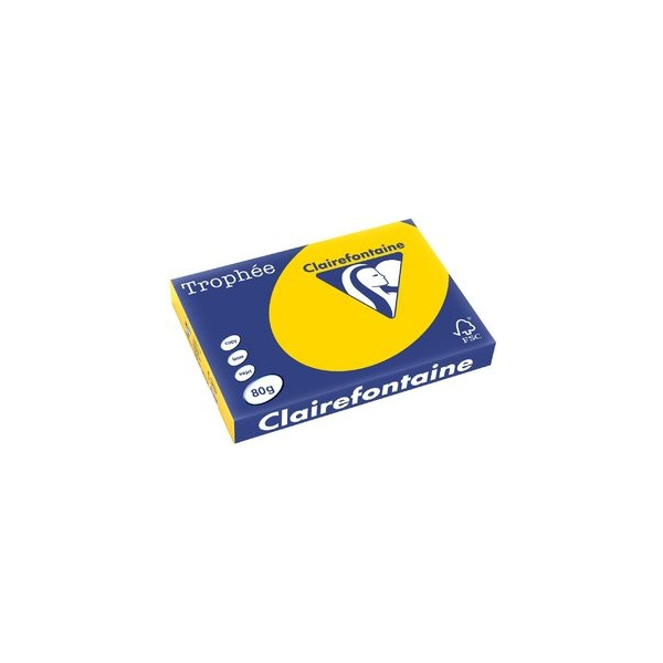 Clairefontaine Kopierpapier Trophee 1255C goldgelb pastell A3 80g 3329680125504 Clairefontaine 500 Blatt