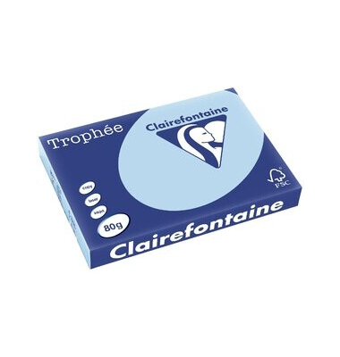 Kopierpapier Trophee 1256C eisblau pastell A3 80g 