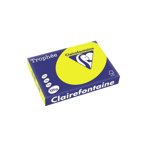 Clairefontaine Kopierpapier Trophee 1292C kanariengelb intensiv A4 120g 3329680129205 Clairefontaine 250 Blatt