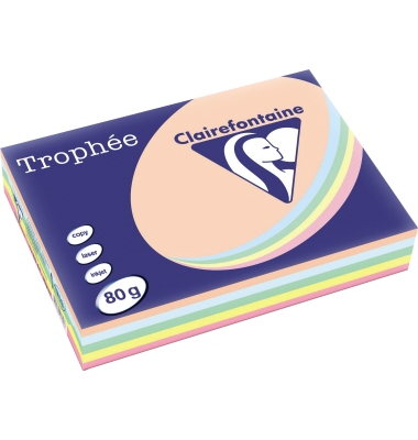 Kopierpapier Trophee 1703C A4 80g farbig sortiert pastell 