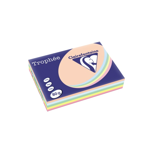 3329680170306 - Kopierpapier Trophee 1703C farbig sortiert pastell A4 80g 5x 100 Blatt 3329680170306 500 Blatt