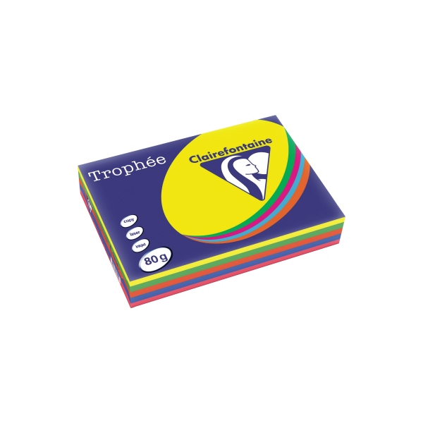 3329680170405 - Kopierpapier Trophee 1704SC farbig sortiert intensiv A4 80g 5x 100 Blatt 3329680170405 500 Blatt