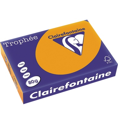 Kopierpapier Trophee 1761C A4 80g orange intensiv 