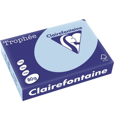 Kopierpapier Trophee 1798C eisblau pastell A4 80g 