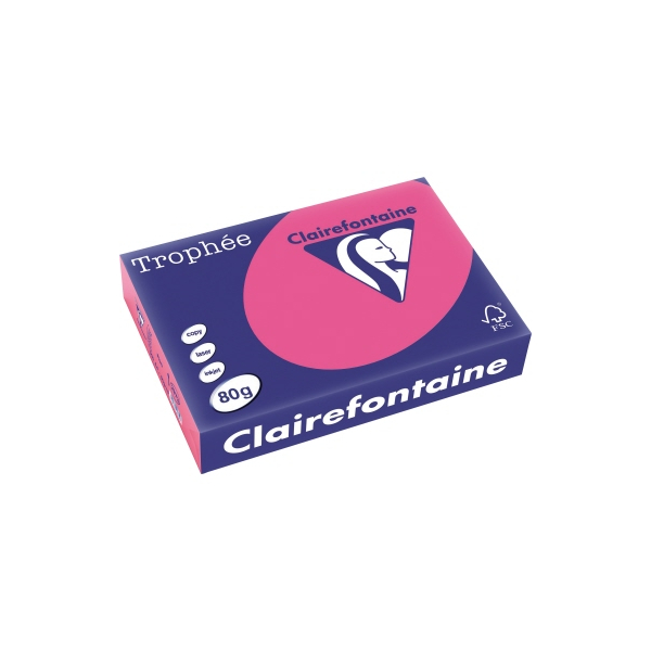 Clairefontaine Kopierpapier Trophee 2973C pink neon A4 80g 3329680297300 Clairefontaine 500 Stück