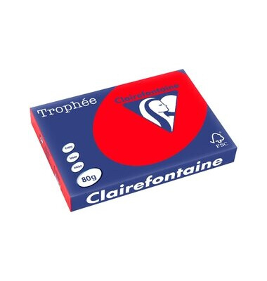 Kopierpapier Trophee 8375C A3 80g korallenrot intensiv 