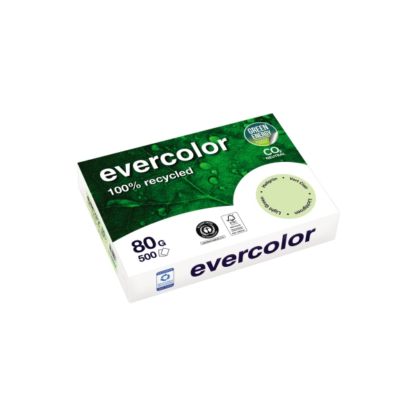 3288580400046 - Recyclingpapier evercolor 40004C hellgrün pastell A4 80g 500 Blatt 3288580400046 500 Stück