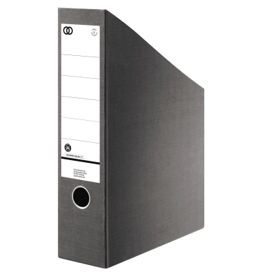 Stehsammler oeco 1623, A4, grau/schwarz, Hartpappe, recycelt, 75mm