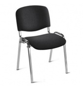 Besucherstuhl Iso, anthrazit / chrom, ohne Armlehnen, 4-Fuß-Gestell