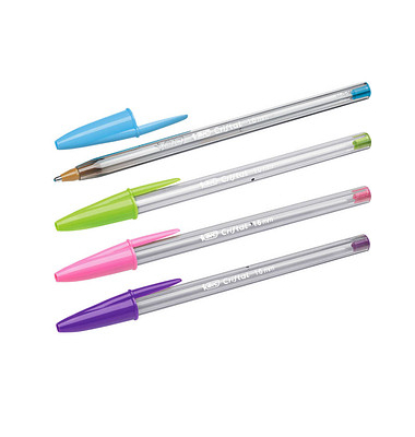 Kugelschreiber Cristal Fun transparent Schreibfarbe farbsortiert