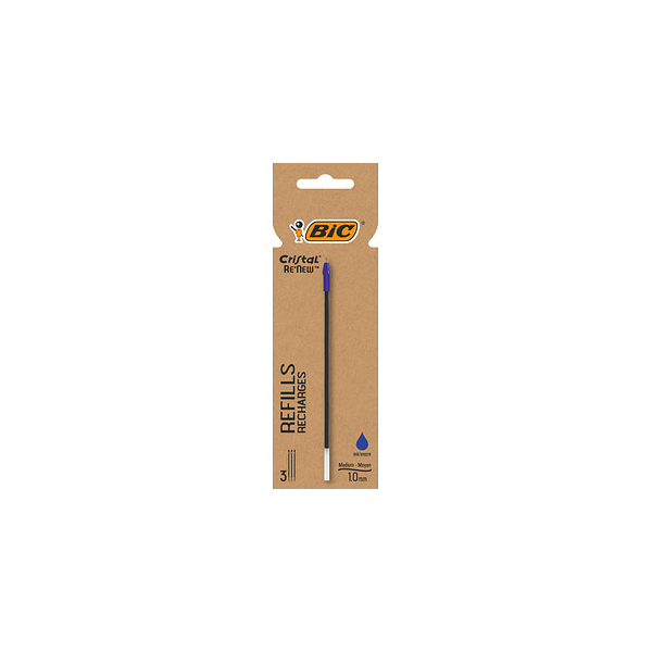 3086123681446 - Cristal ReNew Kugelschreiberminen M blau 3086123681446 BIC 3 Stück 3086123681446 - Cristal ReNew Kugelschreiberminen M blau 3086123681446 BIC 3 Stück