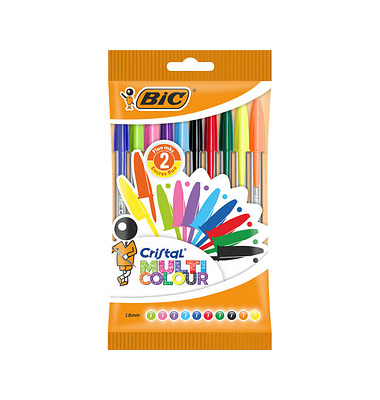 Kugelschreiber CRISTAL MULTICO transparent Schreibfarbe farbsortiert