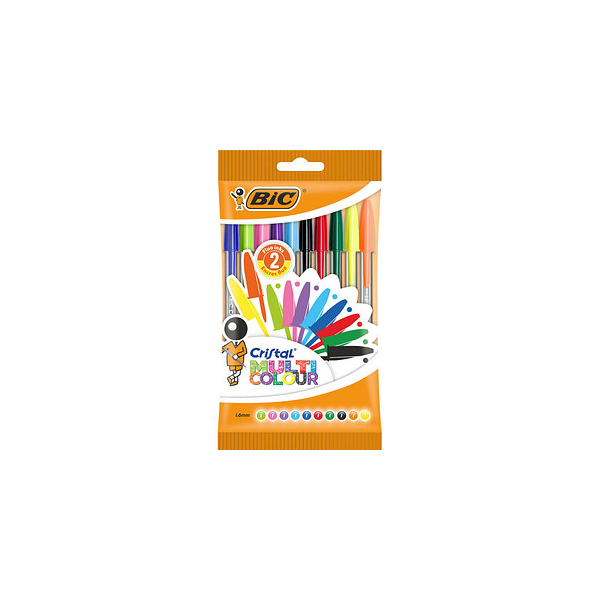 3086123460089 - Kugelschreiber CRISTAL MULTICO transparent Schreibfarbe farbsortiert 3086123460089 BIC 943437 10 Stück 3086123460089 - Kugelschreiber CRISTAL MULTICO transparent Schreibfarbe farbsortiert 3086123460089 BIC 943437 10 Stück