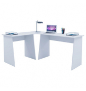 Schreibtisch Masola, 74cm (H), 135x105cm (BxT), rechteckig, weiß / weiß