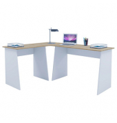 Schreibtisch Masola, 74cm (H), 135x105cm (BxT), rechteckig, weiß / weiß