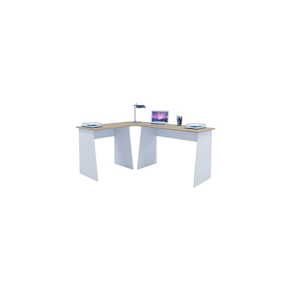 4051814342240 - Computertisch Eckschreibtisch Maße Gesamtset ca H 74 x B 135 x T 105 cm stylische Seitenteile Schreibtisch – Masola 4051814342240 - Computertisch Eckschreibtisch Maße Gesamtset ca H 74 x B 135 x T 105 cm stylische Seitenteile Schreibtisch – Masola