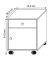Masola Rollcontainer weiß 1 Auszug 45,0 x 38,0 x 54,0 cm