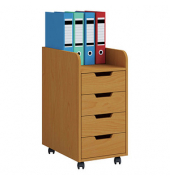 Konal Mini Rollcontainer buche 4 Auszüge 33,0 x 40,0 x 65,0 cm
