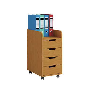 Konal Mini Rollcontainer buche 4 Auszüge 33,0 x 40,0 x 65,0 cm