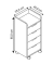 Konal Mini Rollcontainer buche 4 Auszüge 33,0 x 40,0 x 65,0 cm