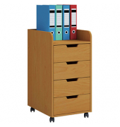 Konal Maxi Rollcontainer buche 4 Auszüge 40,0 x 50,0 x 74,0 cm