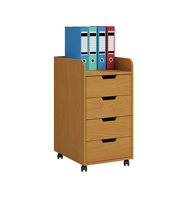 Konal Maxi Rollcontainer buche 4 Auszüge 40,0 x 50,0 x 74,0 cm