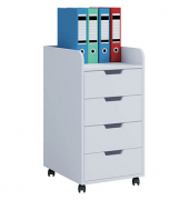 Konal Maxi Rollcontainer weiß 4 Auszüge 40,0 x 50,0 x 74,0 cm
