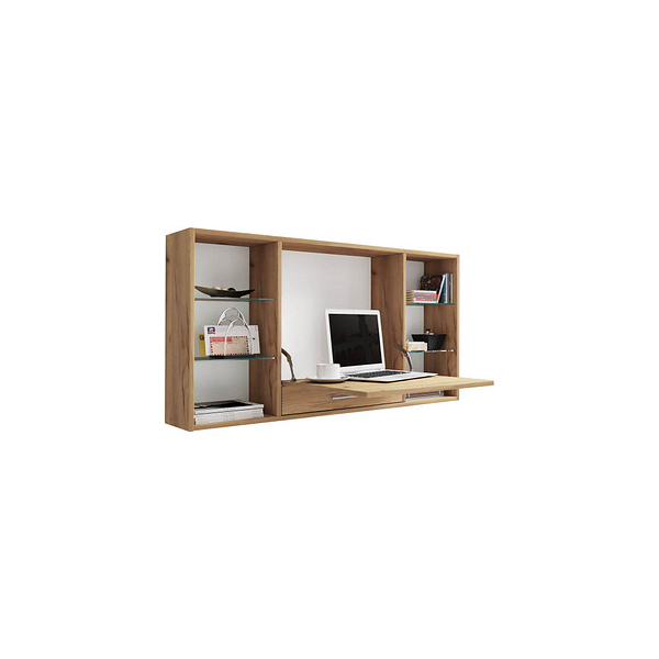 4051814404719 - Teala Schreibtisch wandhängender Schreibtisch 6 Fächer und 1 Schublade Honig-Eiche dekor - Eiche Dekor 4051814404719 - Teala Schreibtisch wandhängender Schreibtisch 6 Fächer und 1 Schublade Honig-Eiche dekor - Eiche Dekor