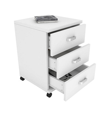 Tobila Rollcontainer weiß 3 Auszüge 45,0 x 44,0 x 58,0 cm