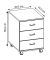 Tobila Rollcontainer weiß 3 Auszüge 45,0 x 44,0 x 58,0 cm
