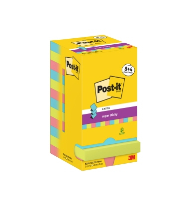 Haftnotizen R330-SSCOS-P8+4, Super Sticky Z-Notes Cosmic Collection, 76x76mm, farbig sortiert ( t&uuml;rkis/neongr&uuml;n/tropicalpink), q