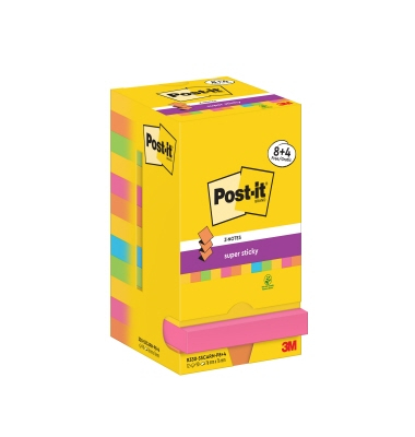Haftnotizen R330-SSCARNP8+4, Super Sticky Z-Notes Carnival Collection, 76x76mm, farbig sortiert, quadratisch
